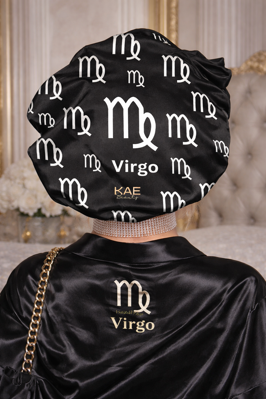 Virgo Zodiac Silk Bonnet – Hair Protection & Style | KAE Beauty image 3