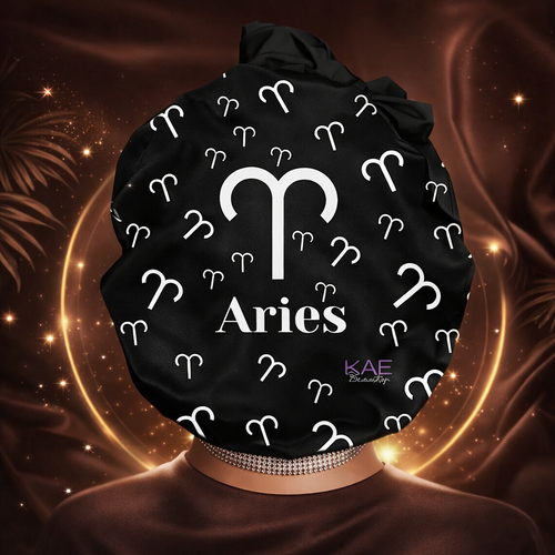 KAE BEAUTY Aries Zodiac Silk Bonnet  Adjustable Tie  for Hair Protection image 0