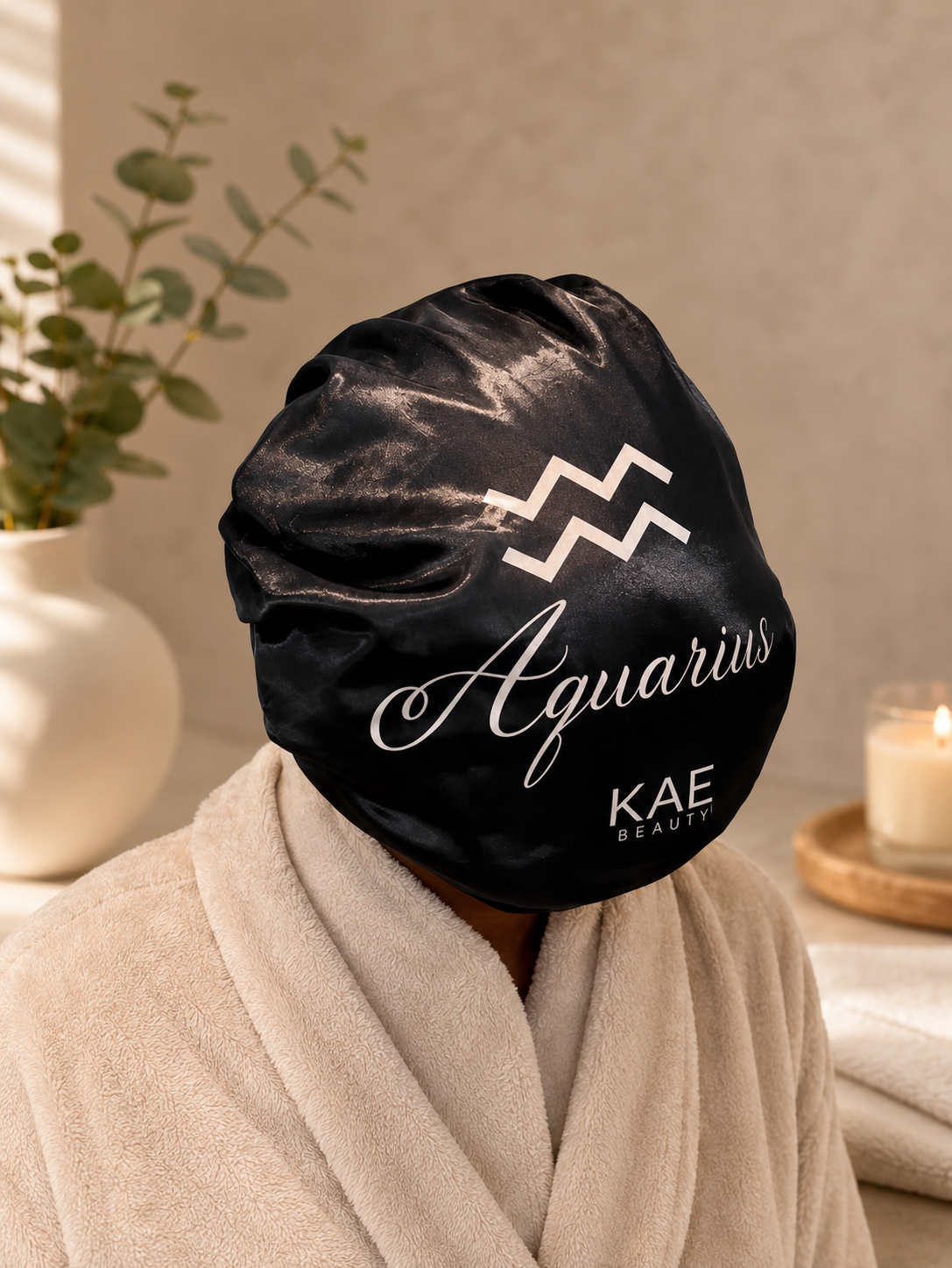 KAE Beauty Aquarius Zodiac Silk-Lined Bonnet (no tie)