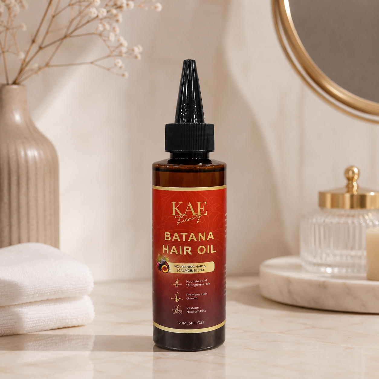 KAE Beauty Batana Hair Oil – Nourishing Hair & Scalp Oil Blend – 4 FL OZ