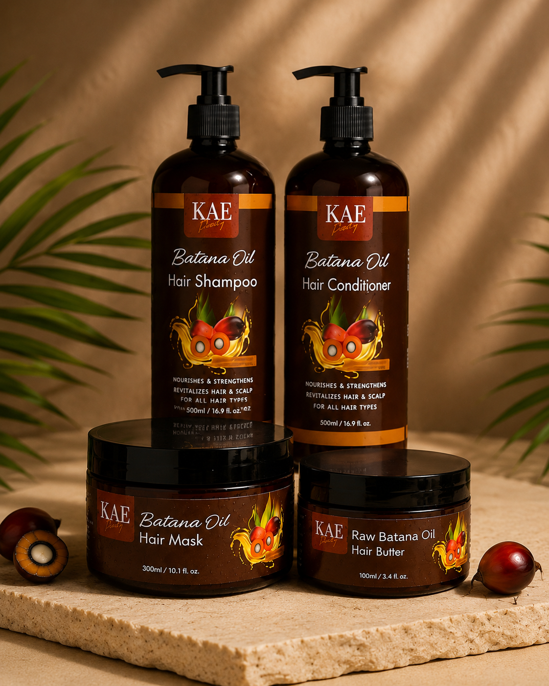 KAE Beauty Batana Oil Complete Hair Care Kit – Butter, Shampoo, Conditioner & Hair Mask