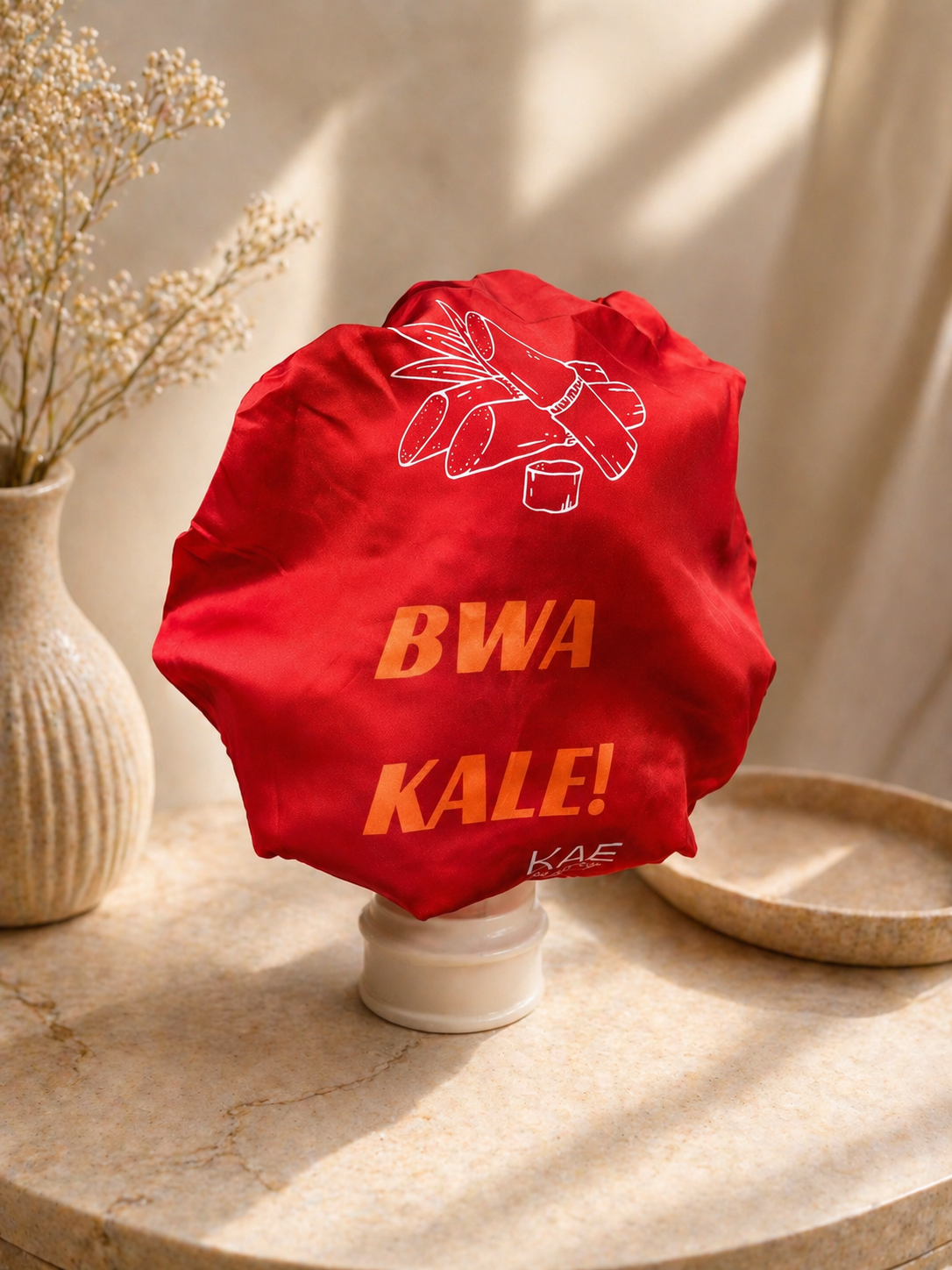 Frah bonnet Bwa Kale Silk-Lined Bonnet – Hair Protection by KAE beauty image 3