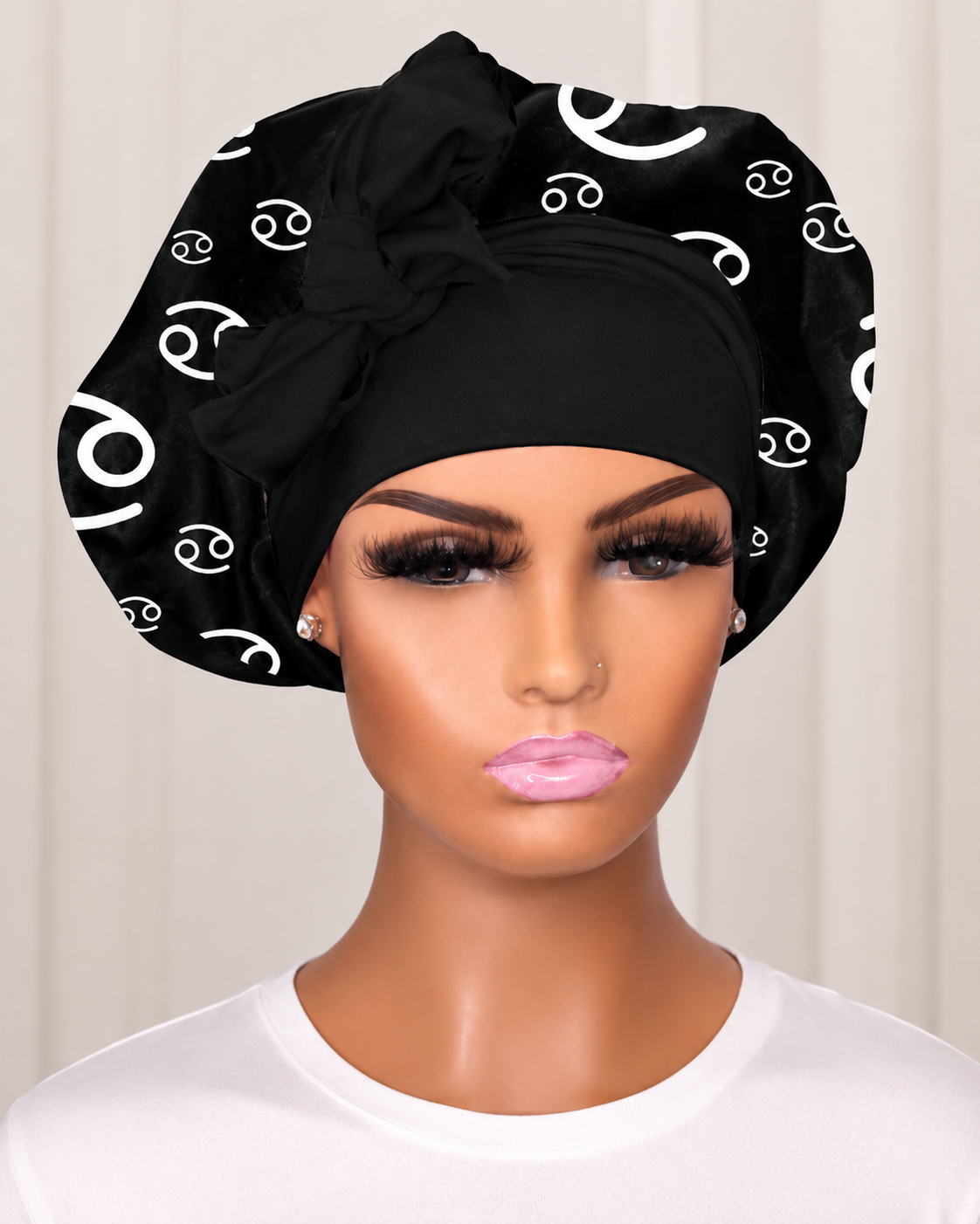 Cancer Zodiac Silk Bonnet with Tie | KAE Beauty