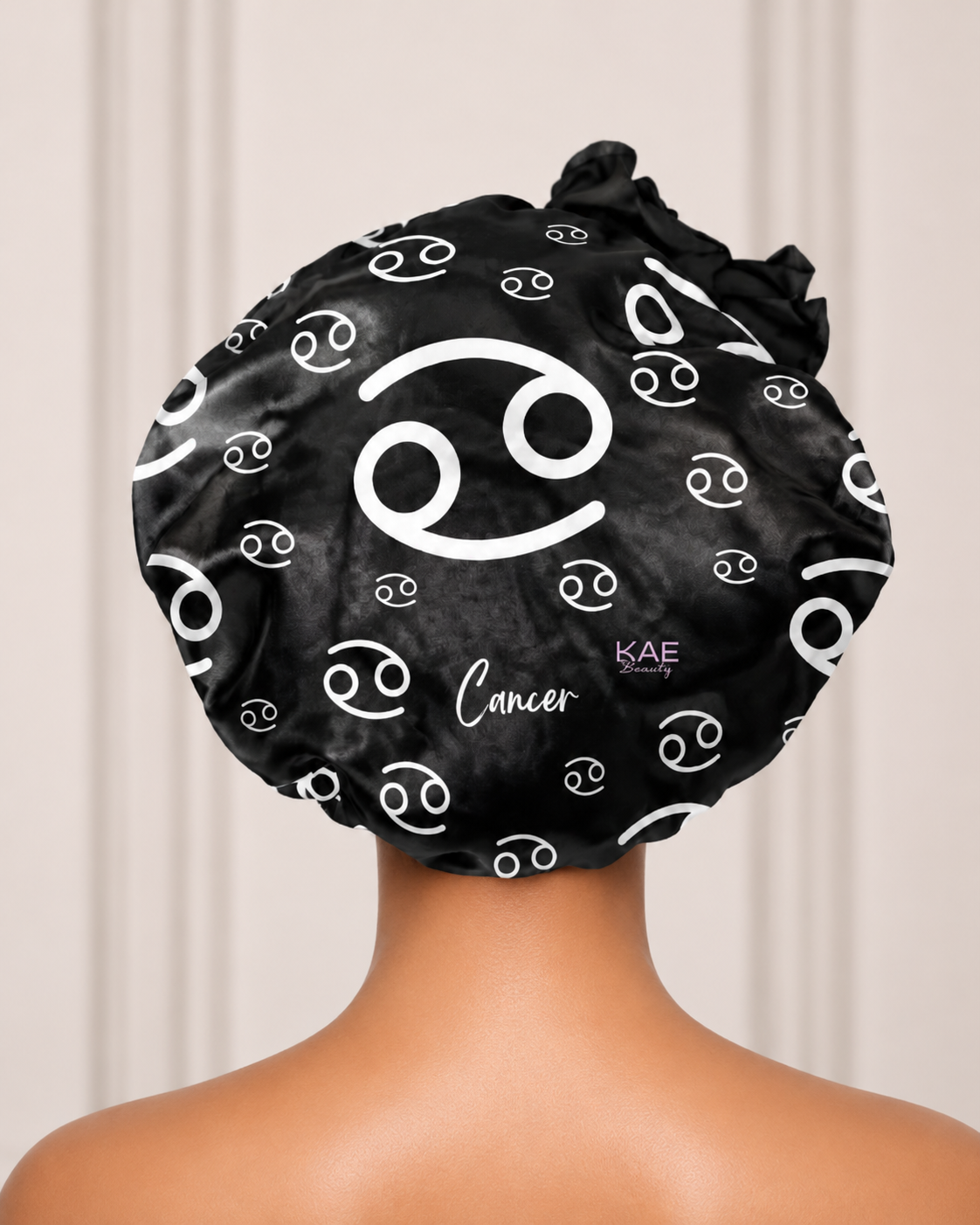Cancer Zodiac Silk Bonnet with Tie | KAE Beauty