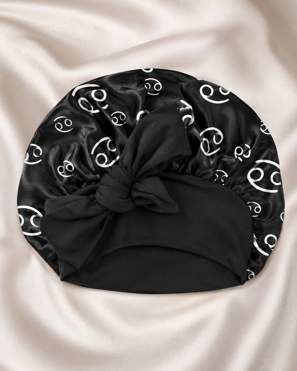Cancer Zodiac Silk Bonnet with Tie | KAE Beauty