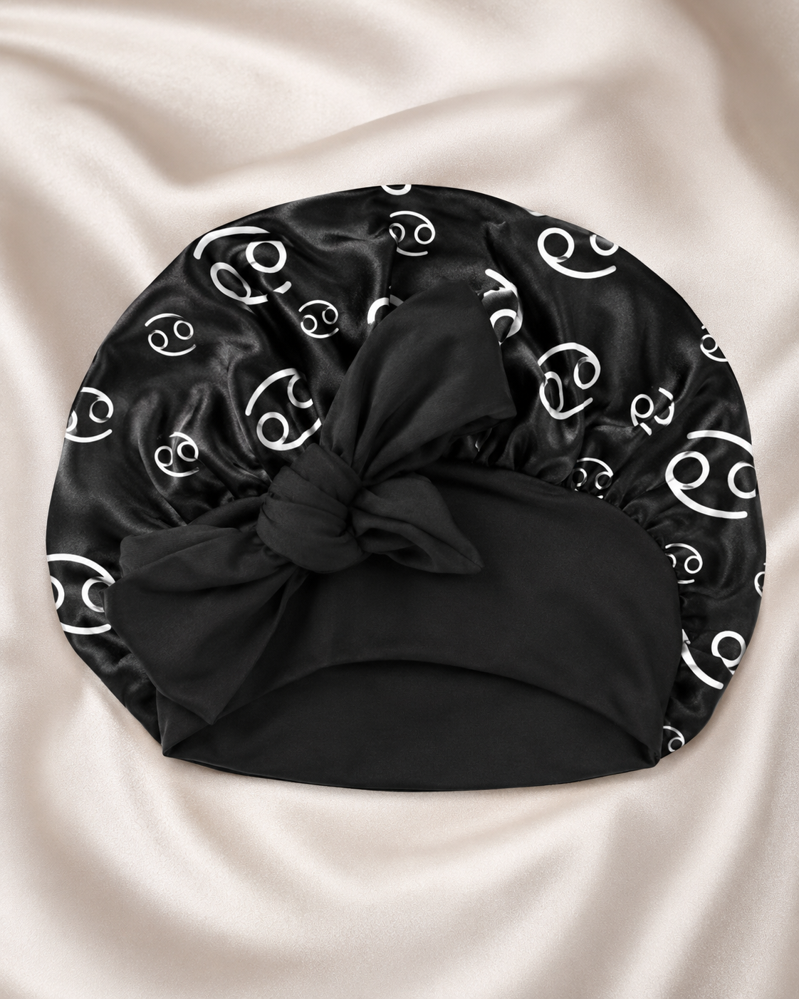 Cancer Zodiac Silk Bonnet with Tie | KAE Beauty