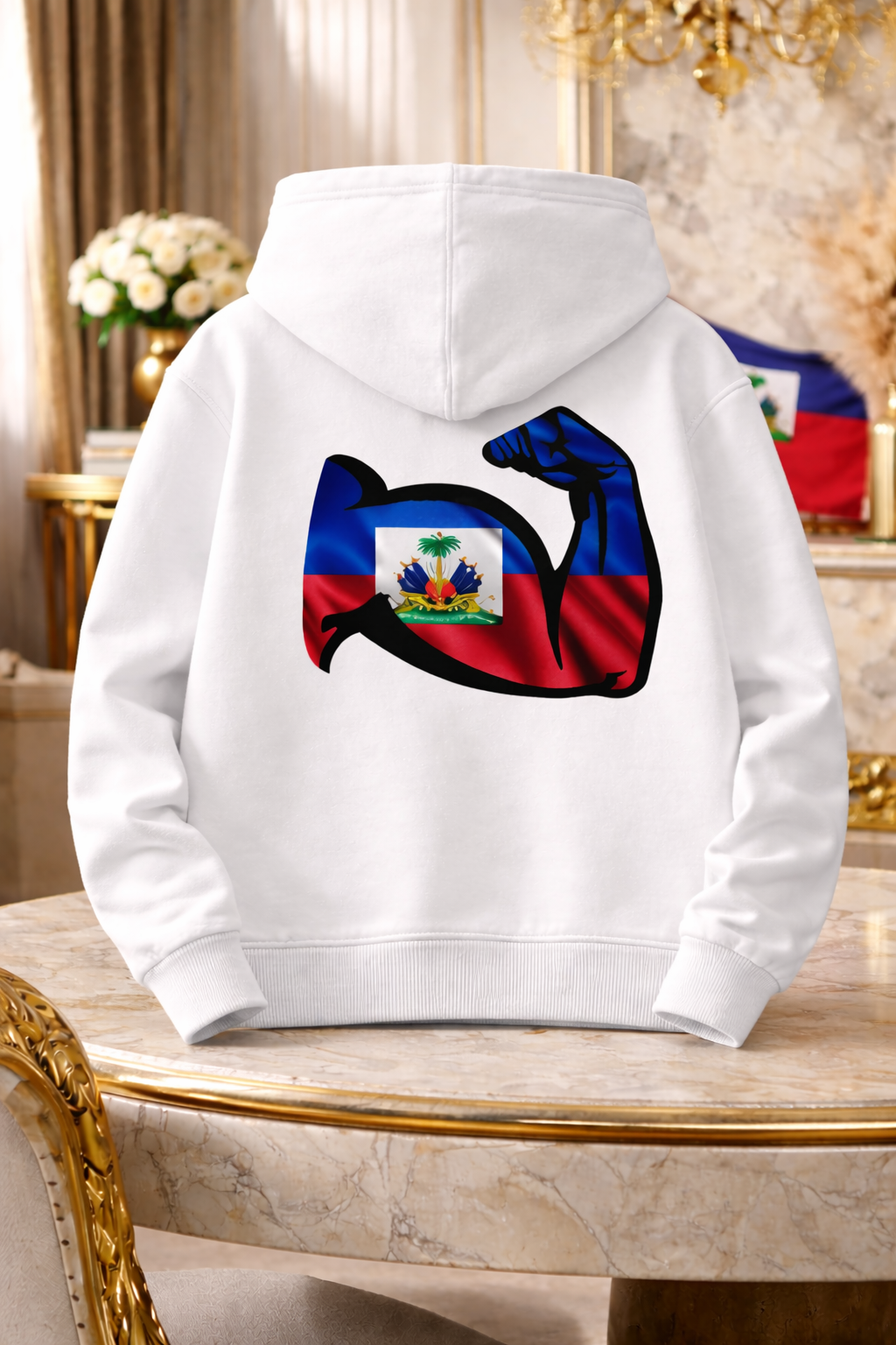Silk Lined Hoodie Bonnet for Hair Protection | Haitian Pride L’Union Fait La For image 2