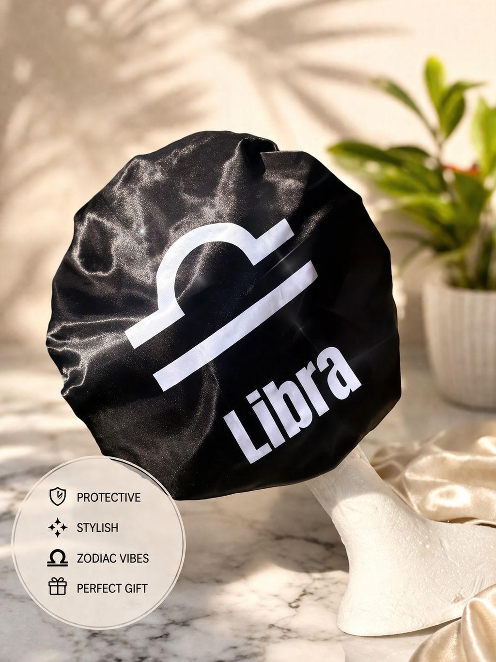 KAE Beauty  Libra Silk Bonnet (No Tie) – Zodiac Collection image 0